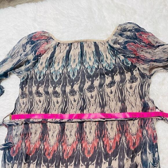 Marina Gigli Made in Italy 100% Silk Dress Tunic Lined Size S Balloon Sleeve - Picture 10 of 11